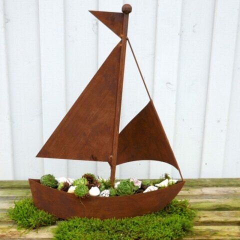 Gartenstecker Rost Leuchtturm Schiff