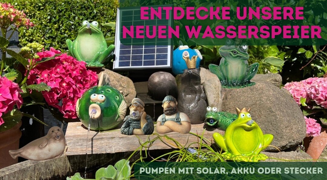 Wasserspeier für Gartenteich und Miniteich