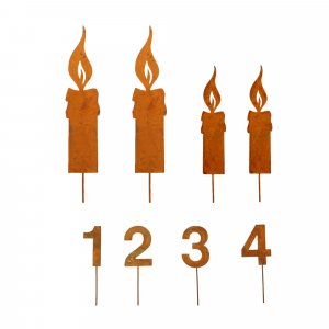 Kerzenflamme mit Adventszahlen 1-4
