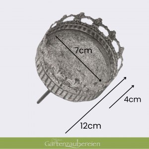 Kerzenhalter zum Stecken XL hellgrau 7cm x 12cm