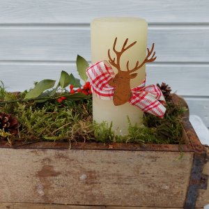 Hirschkopf Pin für Kerze Kerzenpin aus Edelrost