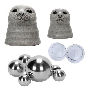 10-teiliges Miniteich Deko-Set Seehunde – Inkl. 2x...