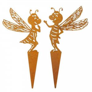 Biene zum Stecken in Rostoptik 2 Modelle