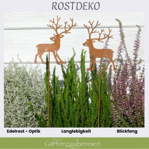 Beetstecker Hirsche stehend am Stab 2 Modelle