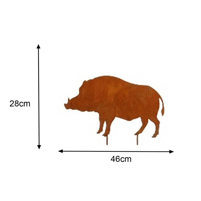 Blümelhuber Wildschwein Gartenstecker - Edelrost Deko Für Garten & Balkon