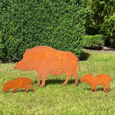 Wildschwein mit 2 Kindern zum Stecken