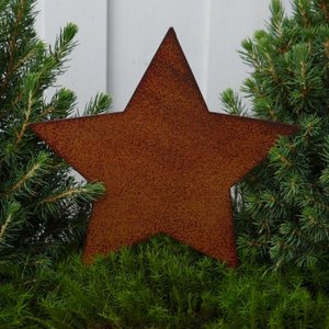 Gartenstecker  Stern zum Stecken in Rostoptik lackiert