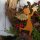 Gartenstecker Engel Figur zum Stecken in Rostoptik - Gold