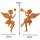 Gartenstecker Engel Figur 2er Set zum Stecken mit Stern und Trompete in Rostoptik 14cm