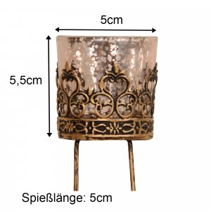 Teelichtglas 4er Set in Kupfer Altrosa - Gold