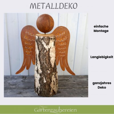 Gartenzaubereien Engelsflügel Mit Kopf XL - Rost-Optik Bausatz