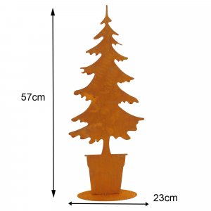 Tannenbaum im Topf in Rostoptik zum Stellen 57cm
