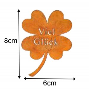 Kleeblatt Viel Glück 6er Set Rost Tischdeko