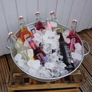 Zinkwanne rund 13 Liter Miniteich Getränkekühler