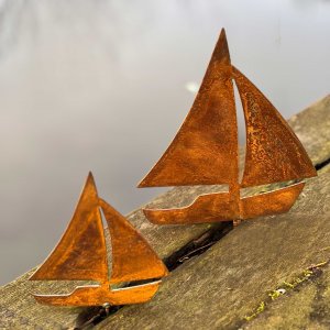 Schiff - Boot 2 Modelle zum Einschrauben Gartendeko Rost