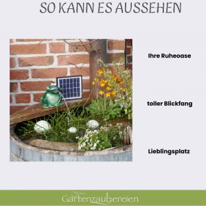Wasserspeier frecher Frosch dunkelgrün Solarpumpe