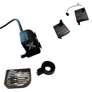 Wasserspeier frecher Frosch dunkelgrün + grüne Schwimmkugeln+ Pumpe