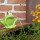 Wasserspeier Frosch hellgrün mit Akku-Solarpumpe