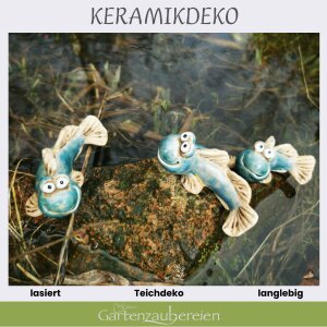 Schlickrutscher Deko-Fische 3er Set aus Keramik