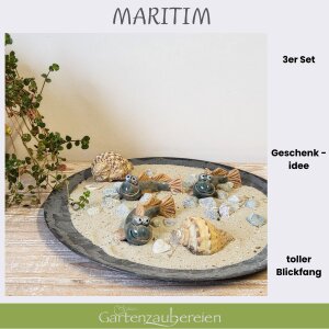 Schlickrutscher Deko-Fische 3er Set aus Keramik