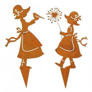 Gartenstecker Mädchen zum Stecken 2 Modelle 22cm