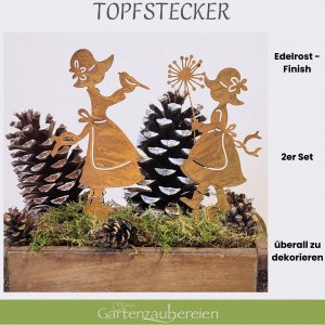 Gartenstecker Mädchen zum Stecken 2 Modelle 22cm
