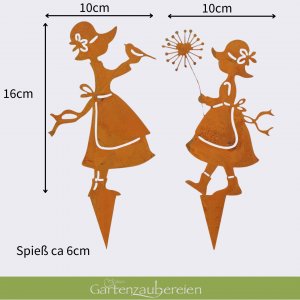 Gartenstecker Mädchen zum Stecken 2 Modelle 22cm