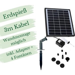 Akku Solarpumpe mit Fisch