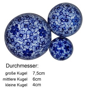 Keramik Schwimmkugeln & Teelichthalter Set Blau (5-tlg.)