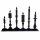 schwarz lackierter 6 Kerzen- Ständer als Metall