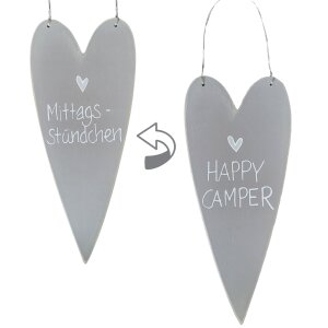 Deko Herz Happy Camper - Mittagsstündchen aus Holz