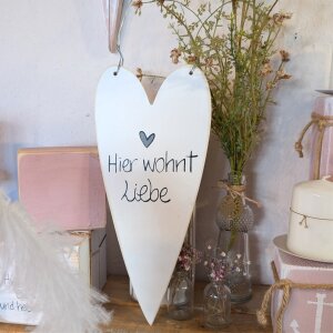 Deko Herz Hier wohnt Liebe - Schön hier Wendeschild