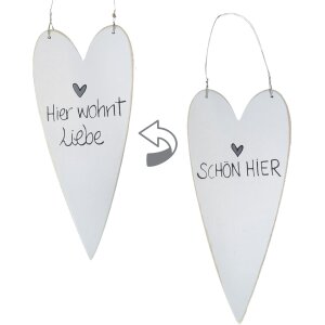 Deko Herz Hier wohnt Liebe - Schön hier Wendeschild