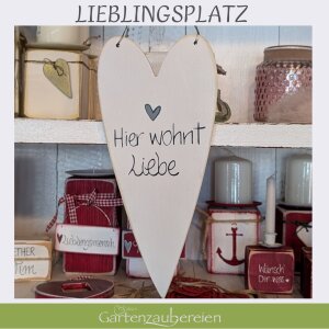 Deko Herz Hier wohnt Liebe - Schön hier Wendeschild