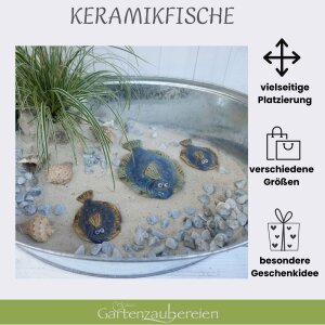 Keramik Scholle Groß /  klein, Fischfamilie 3er Set