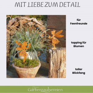 Gartenstecker Elfen- Feenstecker 2er Set, Rostoptik