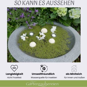 Schwimmkugeln creme, Keramik mit Teelichtgläsern 5 teilig