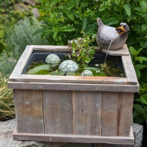 Miniteich Set mit Ente & Holzkiste | Maritimes...