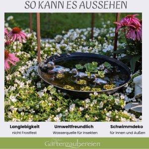 Miniteich Set, graue Schale und Schwimmenten silber