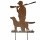 Edelrost Gartenstecker Jäger mit Hund –  27,5 cm