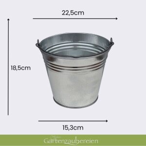 Zinkeimer 5L verzinkt – Robuster Metalleimer für Garten & Deko