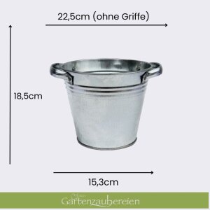 Zinkkübel 5l mit stabilen Griffen Blumentopf