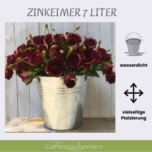 Zinkeimer 7L verzinkt mit Griffen | Robuster Metalleimer