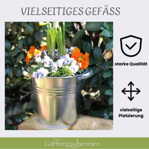 Zinkeimer 7L verzinkt mit Griffen | Robuster Metalleimer