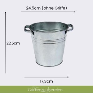 Zinkeimer 7L verzinkt mit Griffen | Robuster Metalleimer