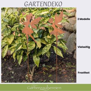 Beetstecker Elfen 2er Set mit Herz und Blume 80cm