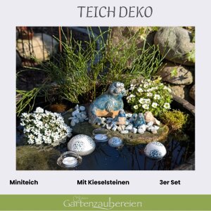 Seehund gebogen mit 2 Kindern und Dekosteinen