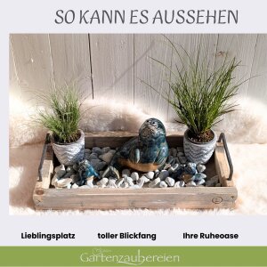 Seehund gebogen mit 2 Kindern und Dekosteinen