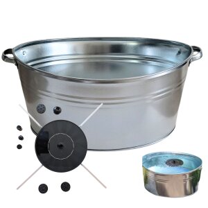 Solarbrunnen Set mit 40L Zinkwanne – Mini-Teich...
