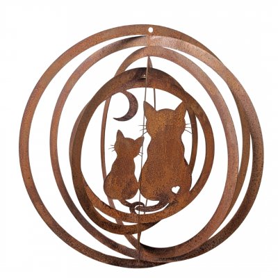Windspiel Katzen in Edelrost